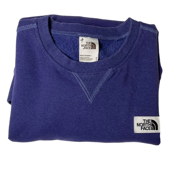 The North Face Mens Medium Sweatshirt Purple M Crewneck Cotton Blend Casual Pull - Picture 13 of 13